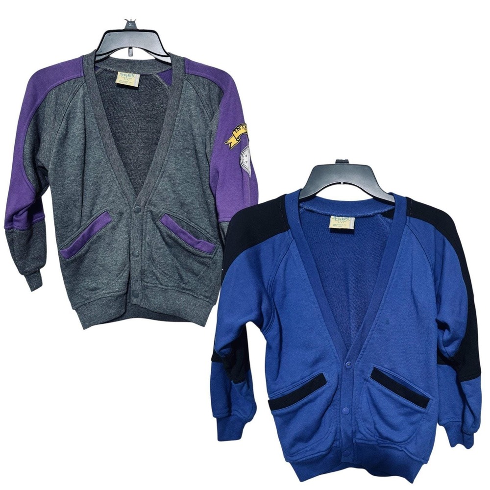 Vintage Sprockets Kids Cardigan Lot of 2 Sweaters Size 8 Colorblock 90s